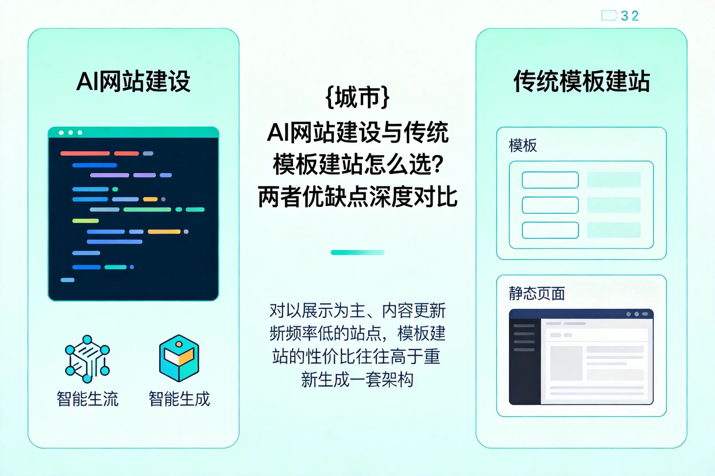 崇左AI网站建设与传统模板建站怎么选？两者优缺点深度对比