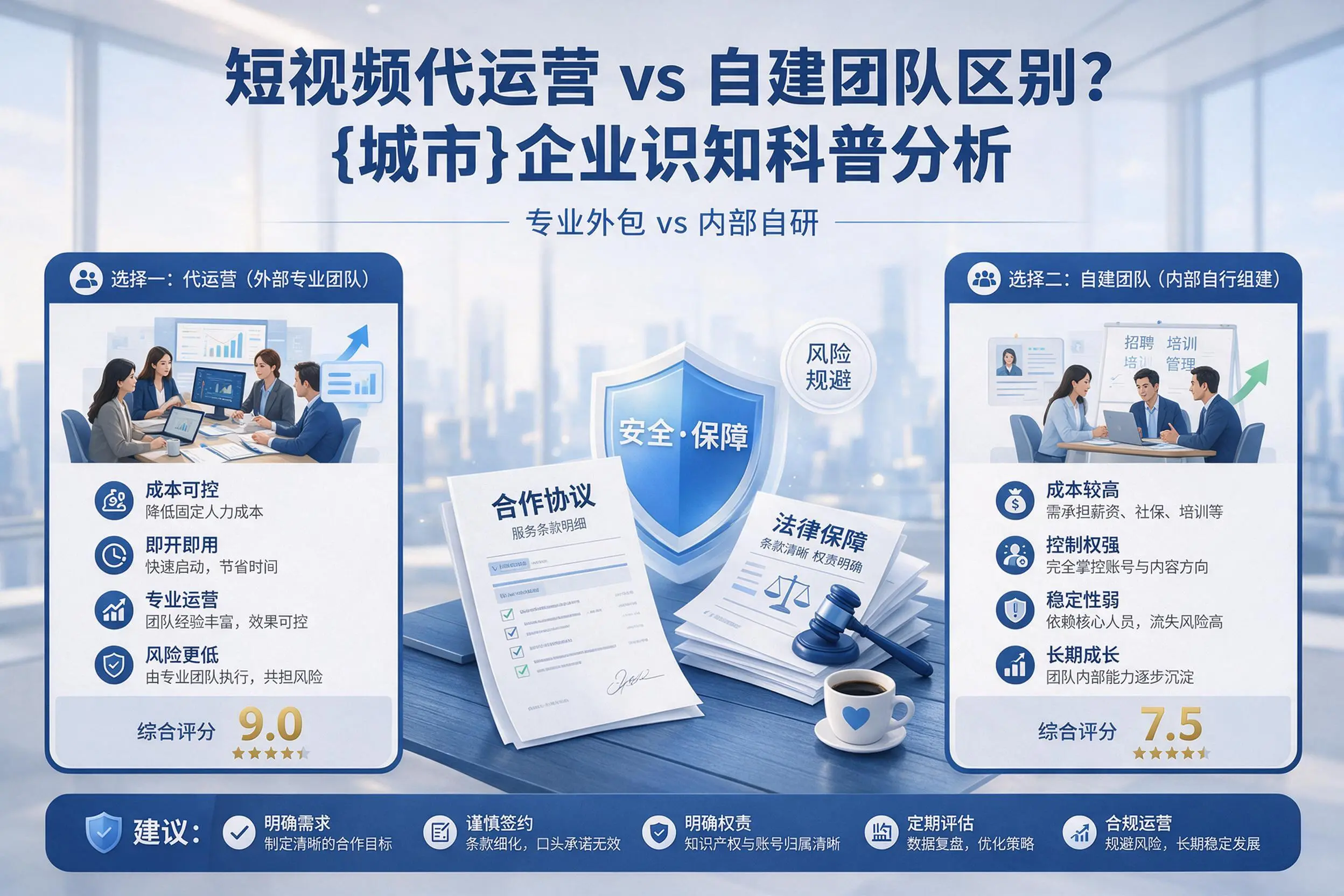 短视频代运营与自建团队区别？崇左企业认知科普分析