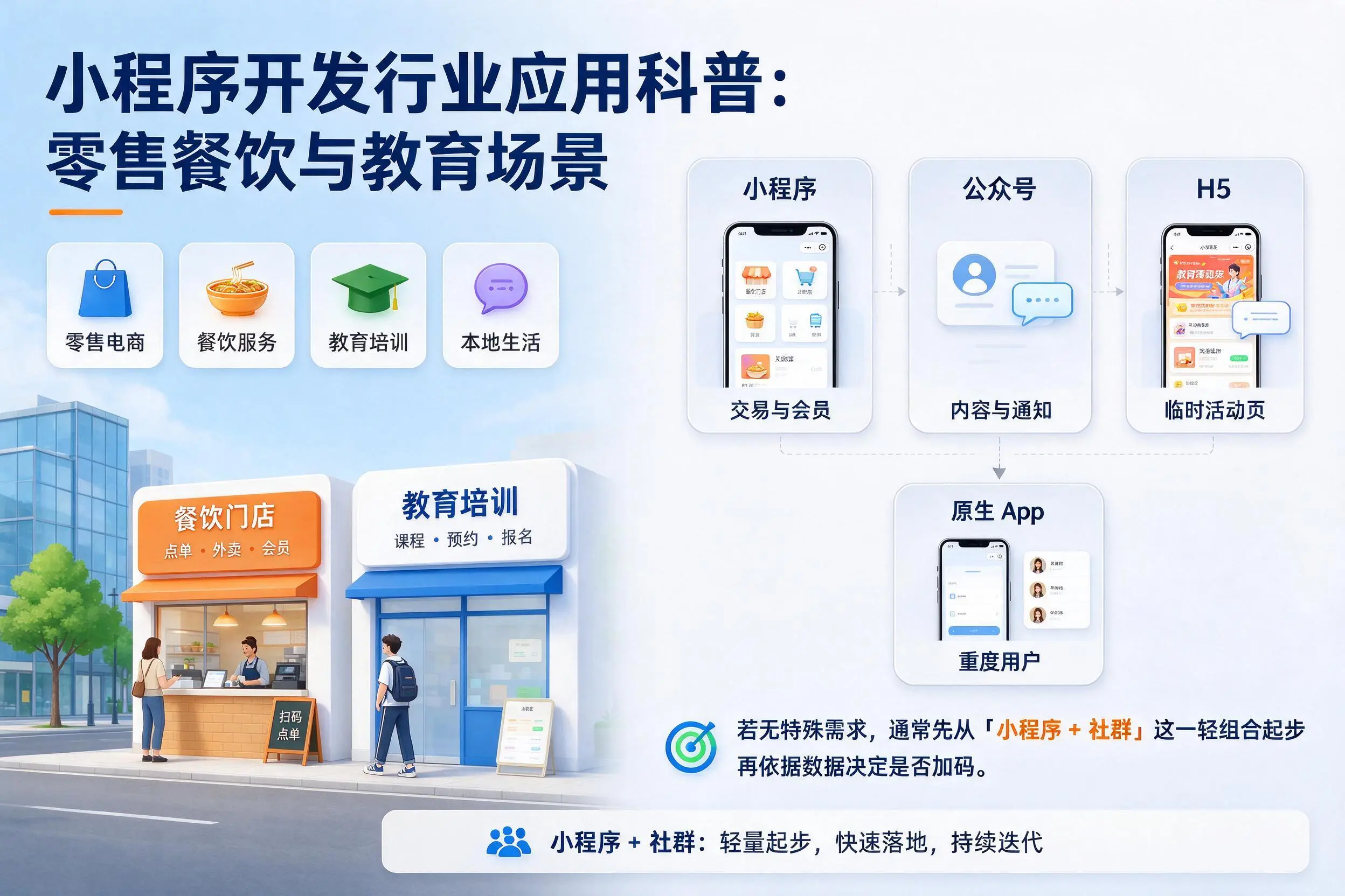崇左小程序开发行业应用科普：零售餐饮与教育场景